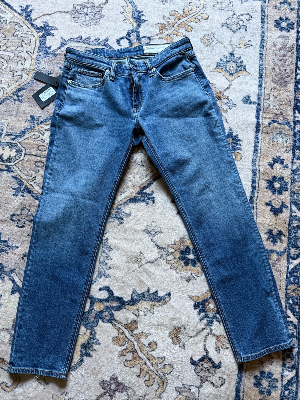rag & bone Medium Blue Low-Rise Boyfriend Jeans - Picture 2 of 6